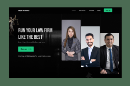 Website for MyLegalAcademy, a legal tech startup